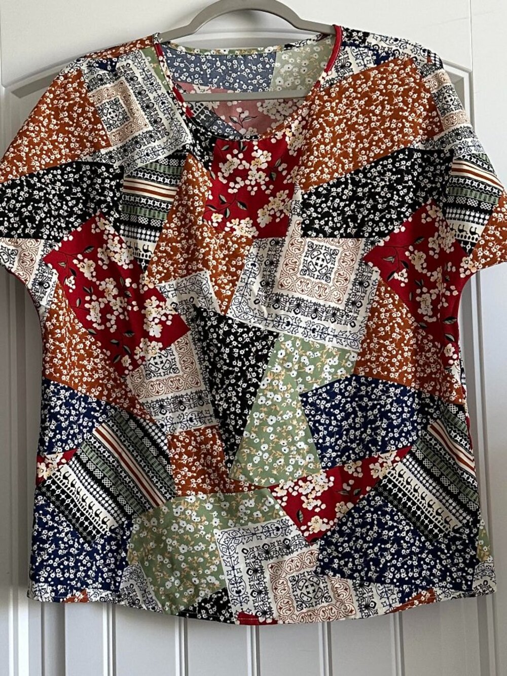 NWOT Colorful Patchwork Top L